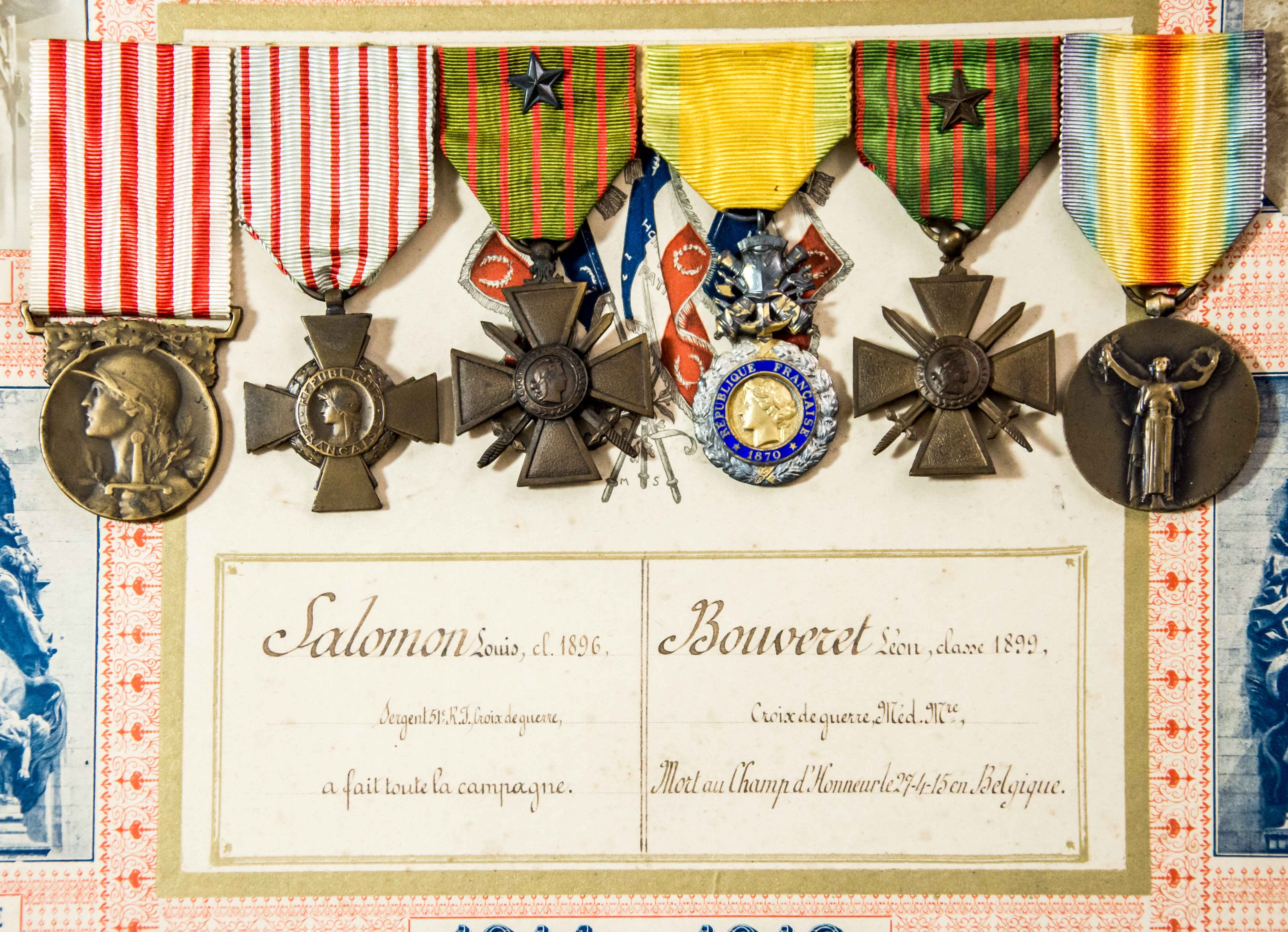 France - Republic of: First World War group of six awards to two decorated recipients, one a casu...