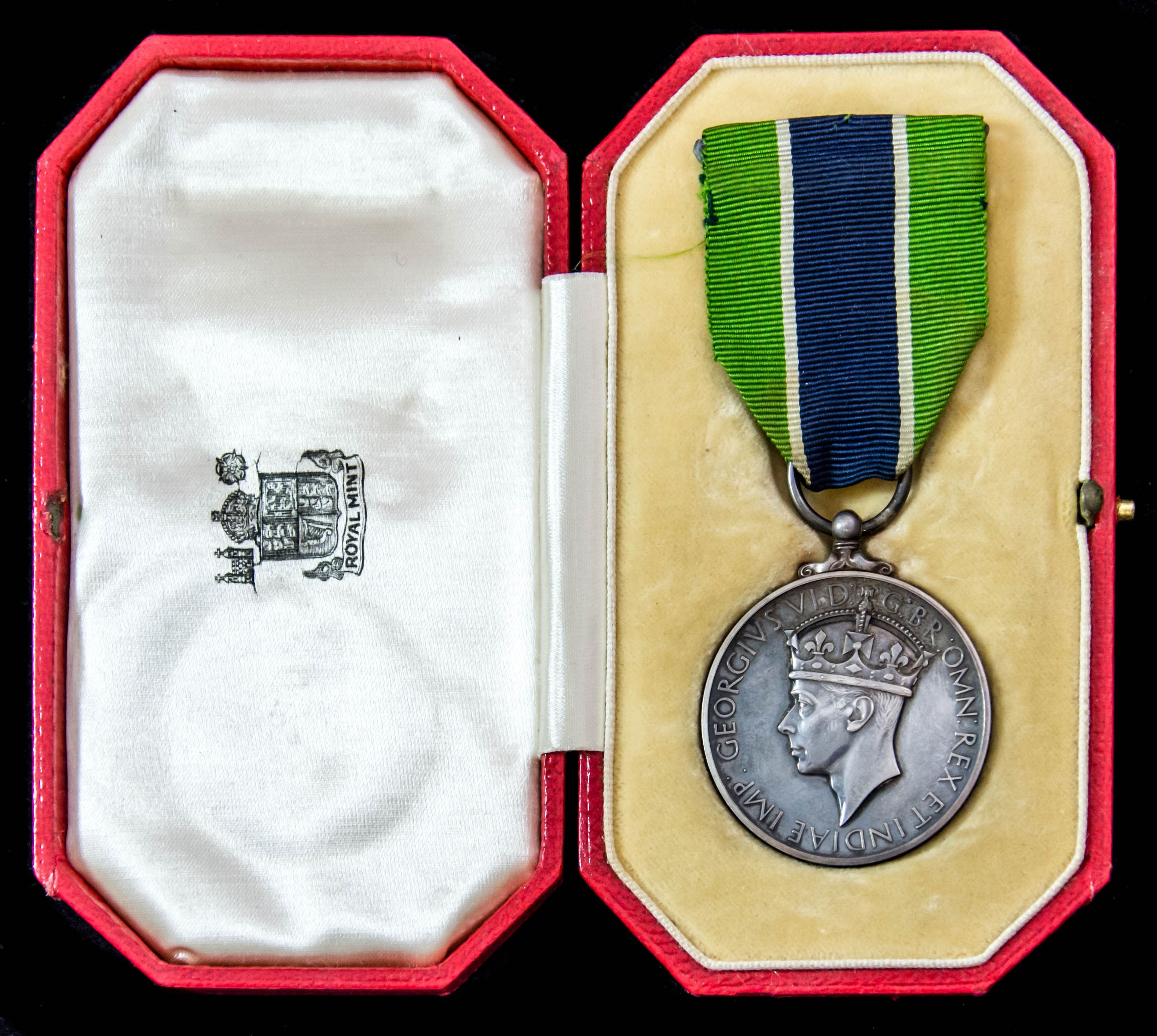 Colonial Police Medal with reverse for Meritorious Service, GVI 1st type bust, unnamed as sometim...