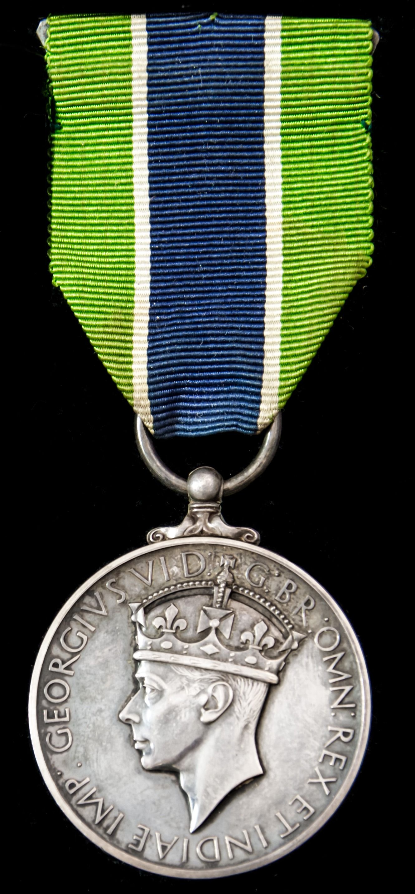 Colonial Police Medal with reverse for Meritorious Service, GVI 1st type bust, unnamed as sometim...