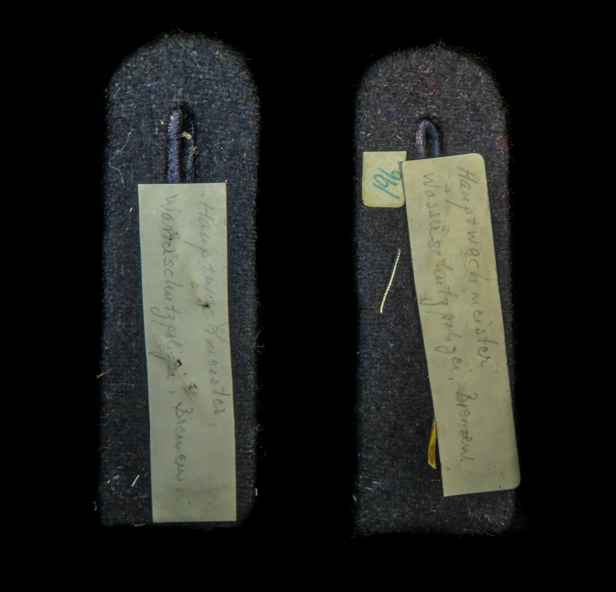 Germany - Third Reich: Pair of matching shoulder boards for an Ordnungspolizei Police Administrat...