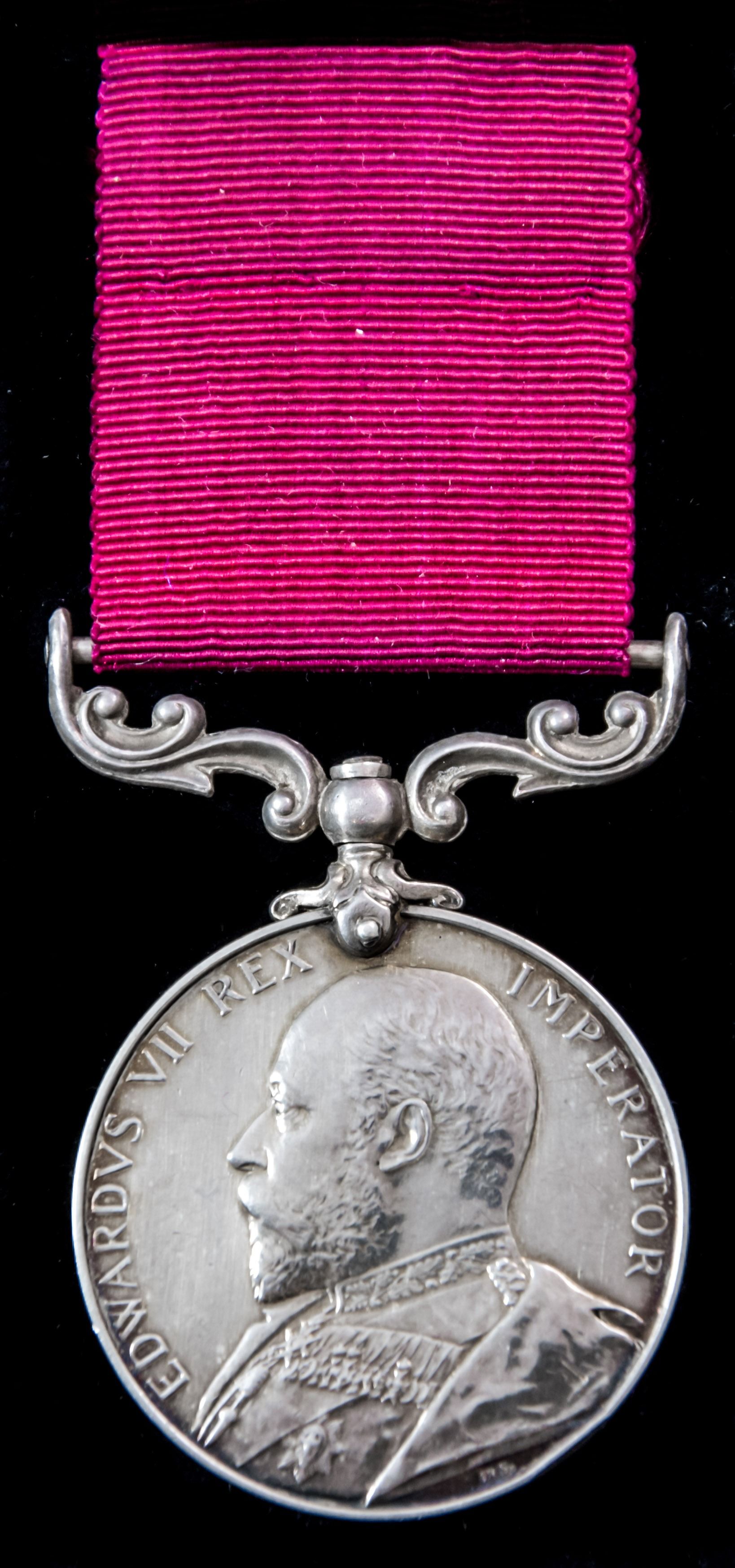 Army Long Service and Good Conduct Medal, EVII, engraved naming awarded to Sub Conductor J. Wrigh...
