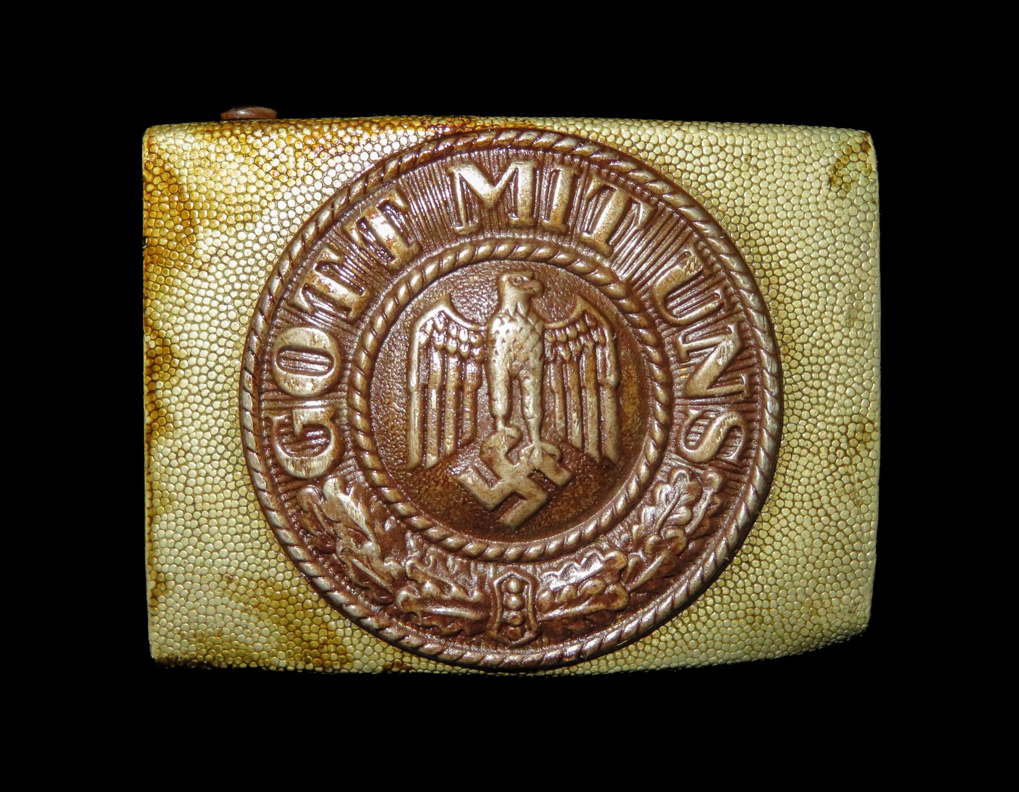 Germany - Third Reich: Wehrmacht Heer Army Enlisted Man / NCO’s Belt Buckle, 1937 2nd Pattern typ...