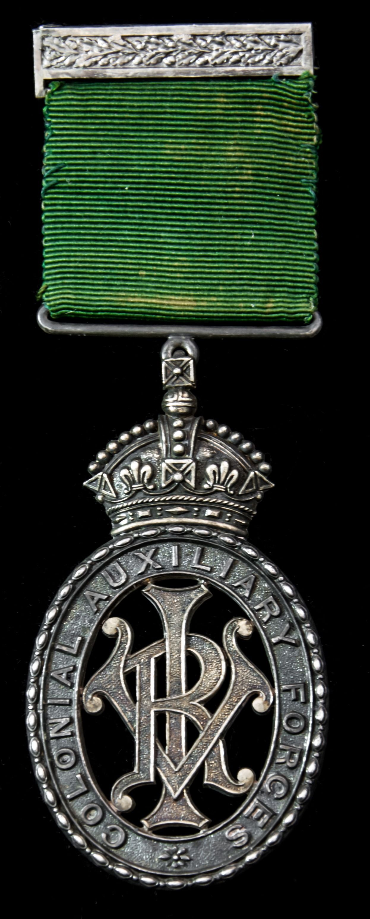 Colonial Auxiliary Forces Officers’ Decoration, Victoria cypher, unnamed as issued, hallmarks for...
