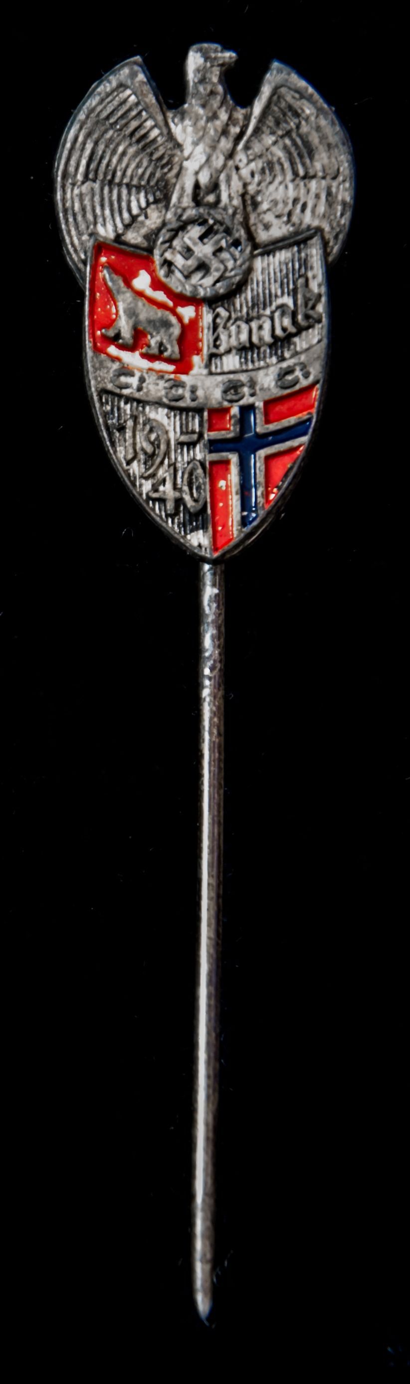 Germany - Third Reich: A rare German Occupied Norway Luftwaffe Base Specific Souvenir Stick Pin B...