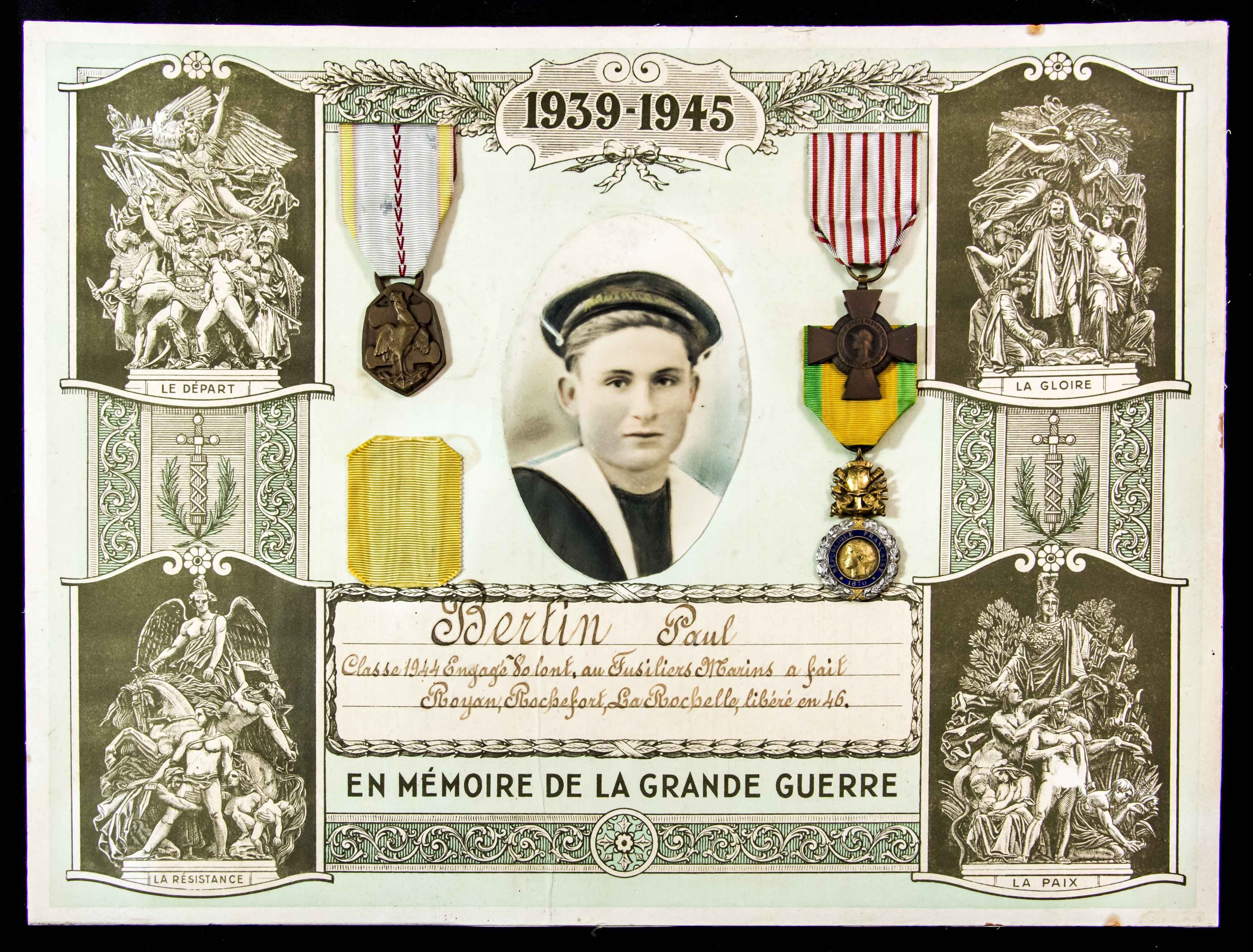 France - Republic of: A fine Second World War Liberation of France 1944-1945 French Navy Médaille...