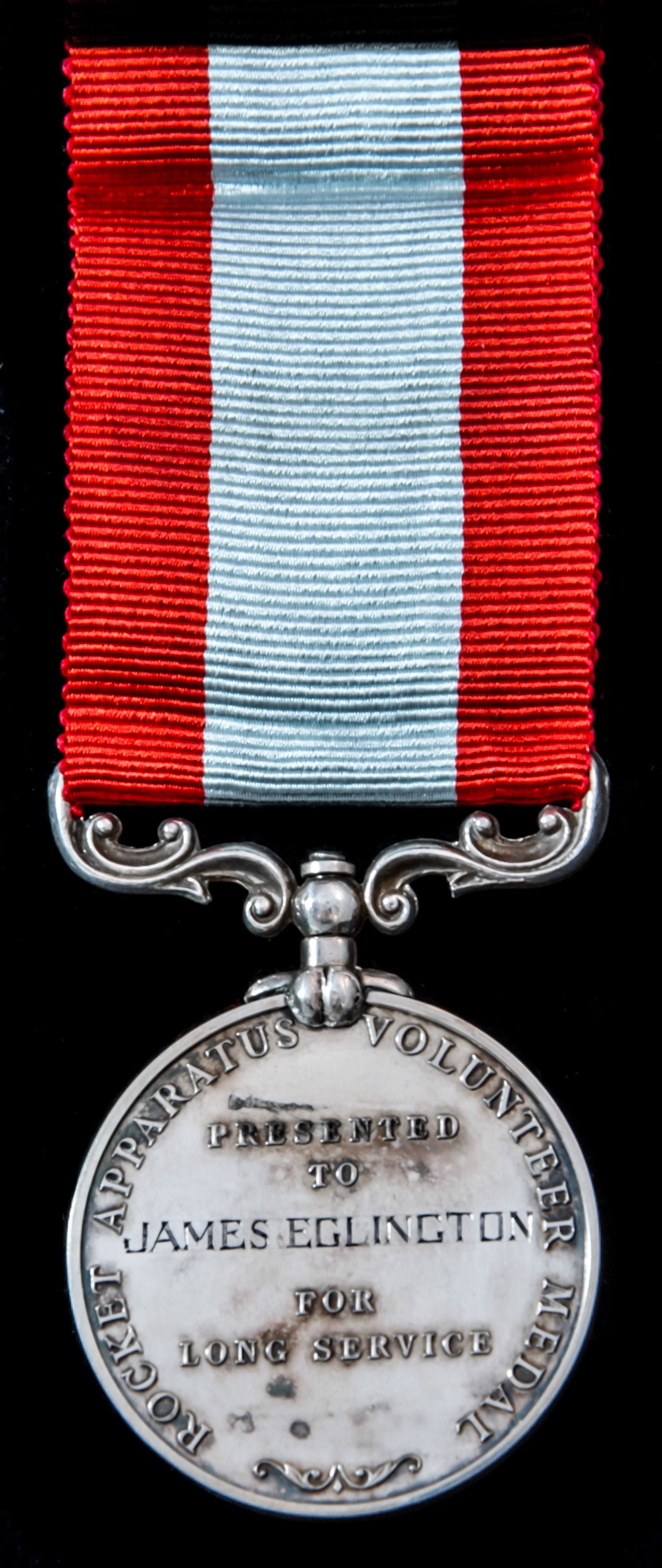 Rocket Life Saving Apparatus Volunteer Long Service Medal, GVIR 1st type bust, Rocket Apparatus V...