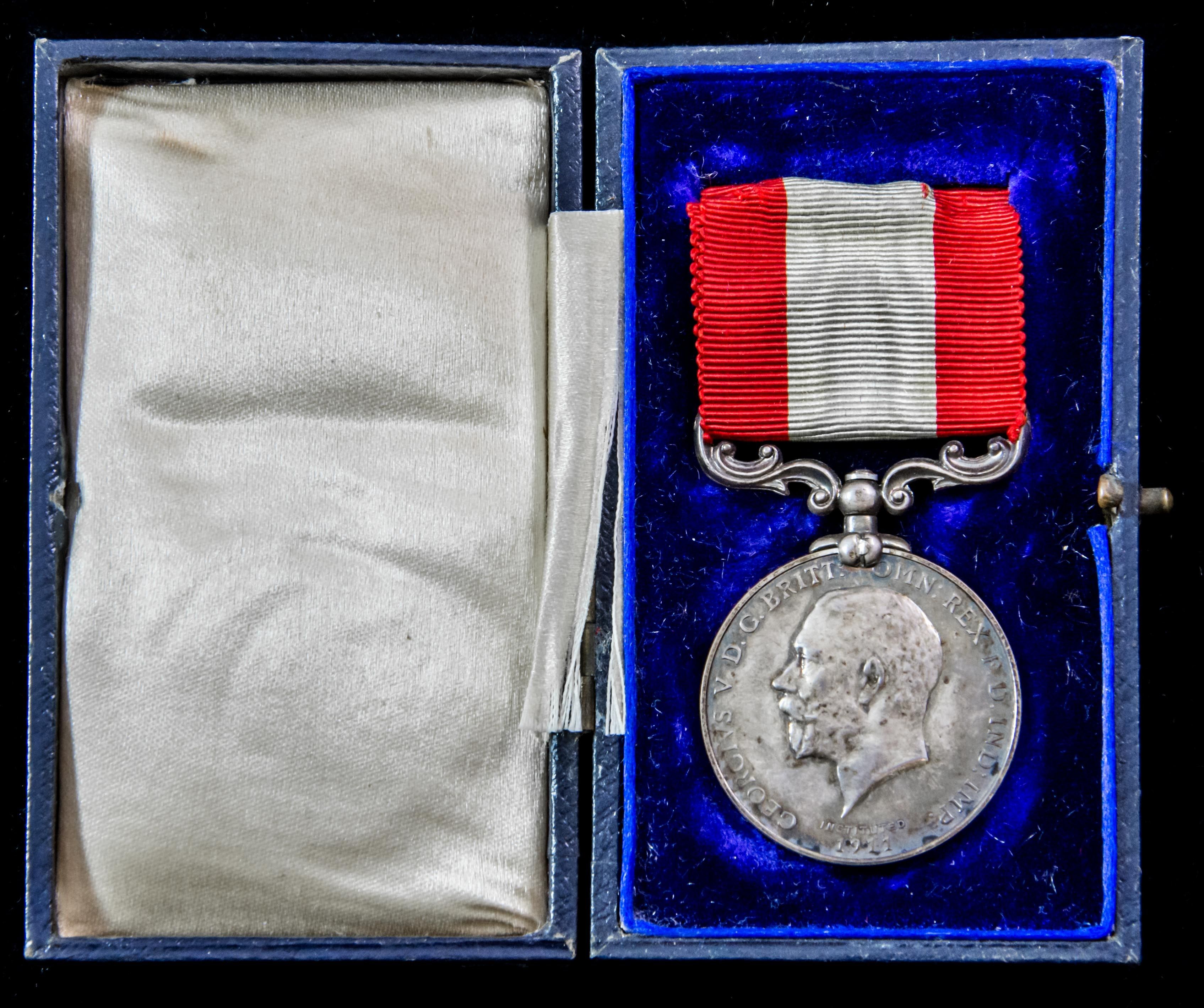 Boxed Tuck Brother’s Rocket Life Saving Apparatus Volunteer Long Service Medals, the first to Wil...