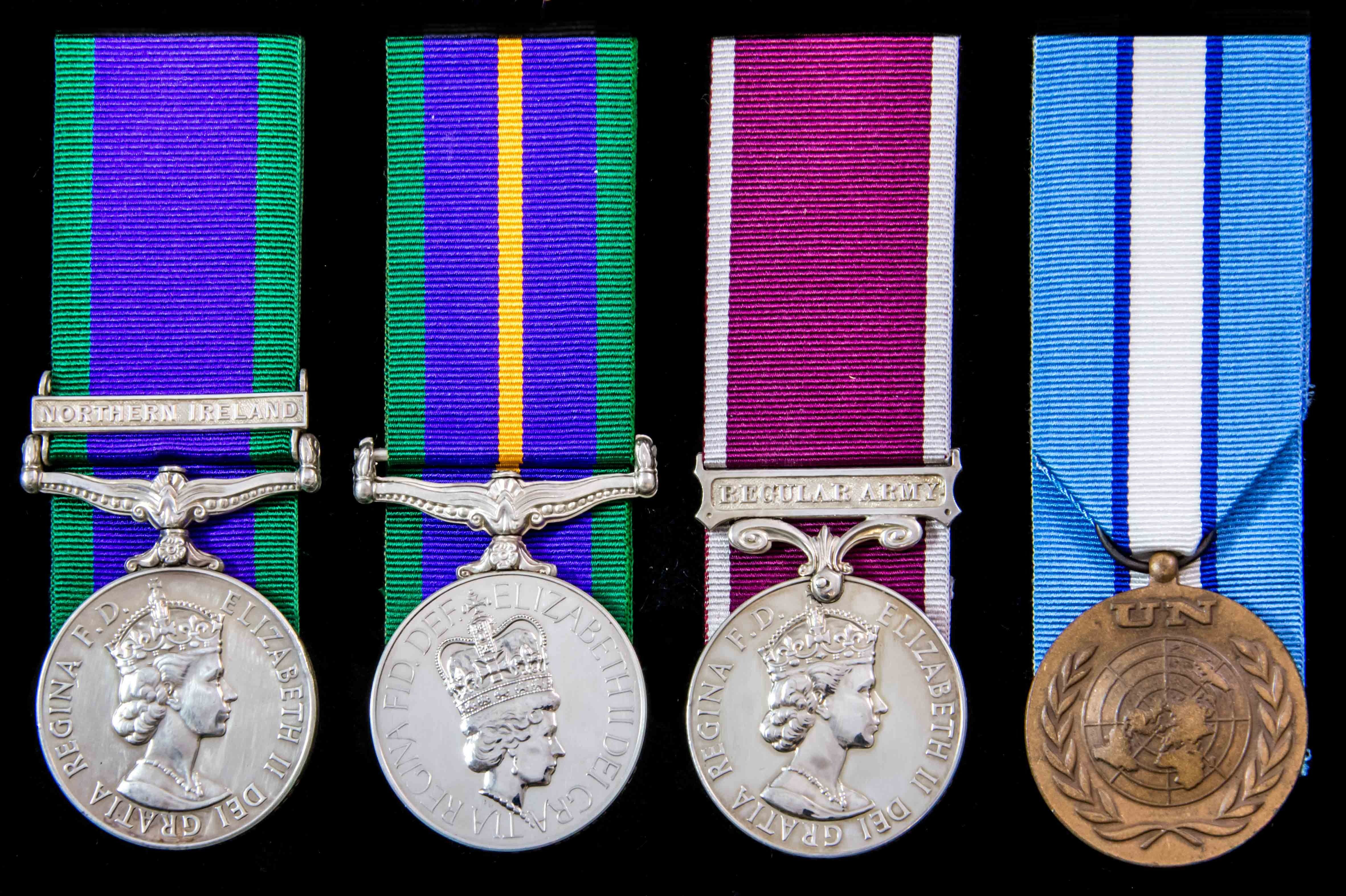A Northern Ireland troubles, Accumulated Campaign Service, Cyprus peacekeeping and Regular Army L...
