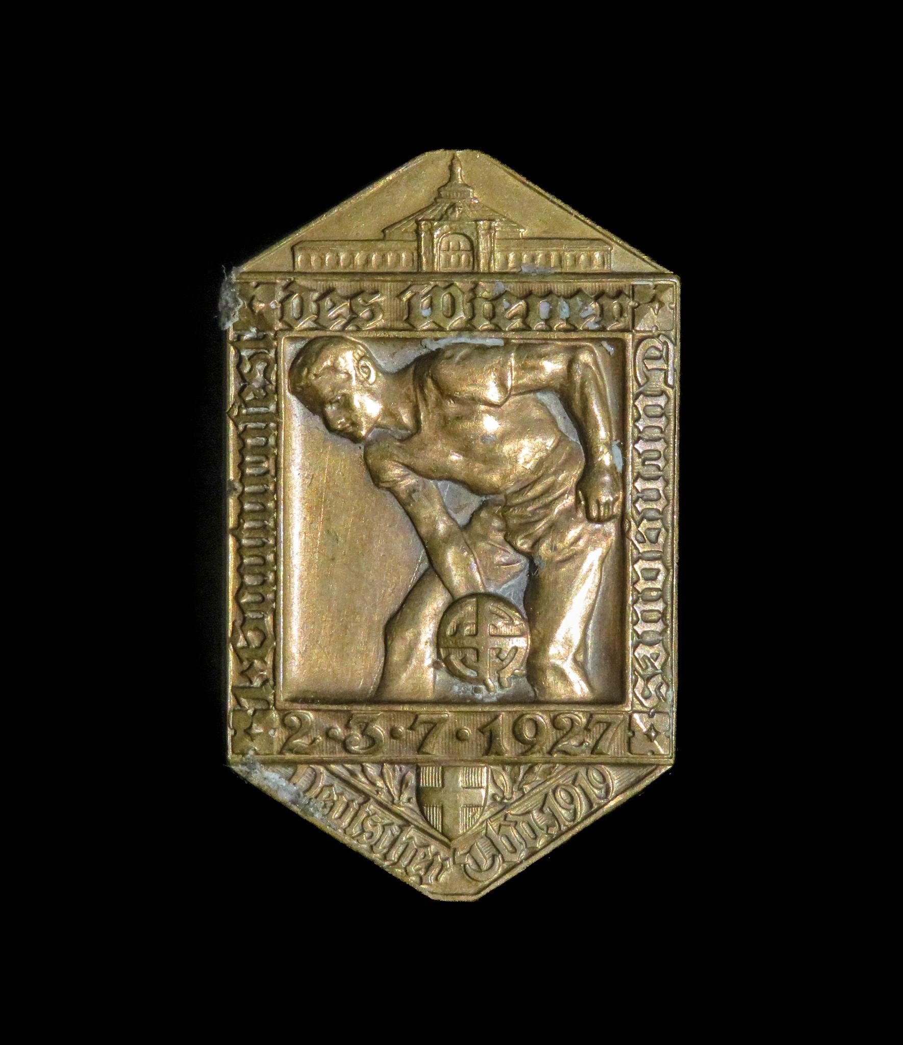 Austria  First Austrian Republic (1919-1934): Tinnie Badge commemorating the first Gauturnfest Di...