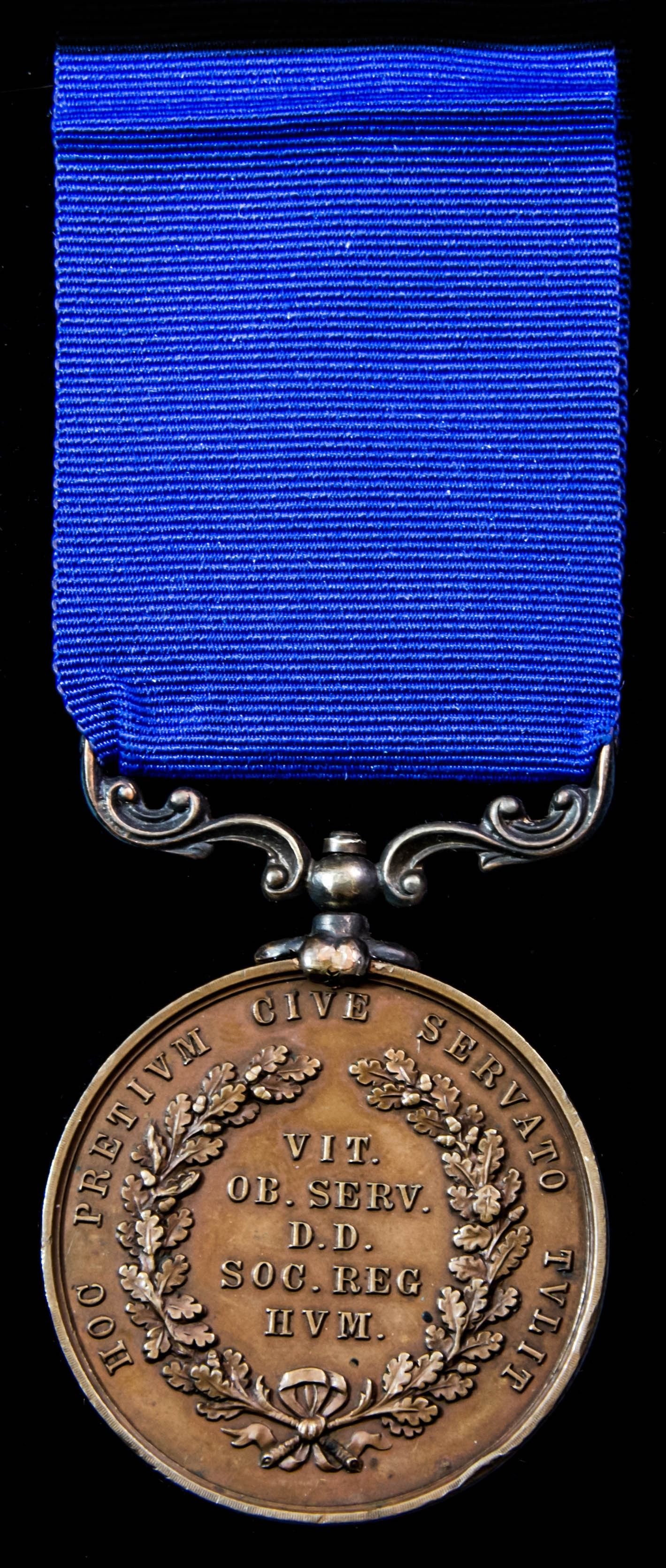 Royal Humane Society Medal in Bronze for a successful act, 3rd small type awarded to Charles Poun...
