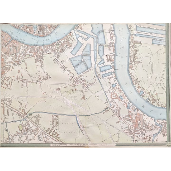 London South Original Antique Map Of South London Rotherhithe With london-south-original-antique-map-of-south-london-rotherhithe-with