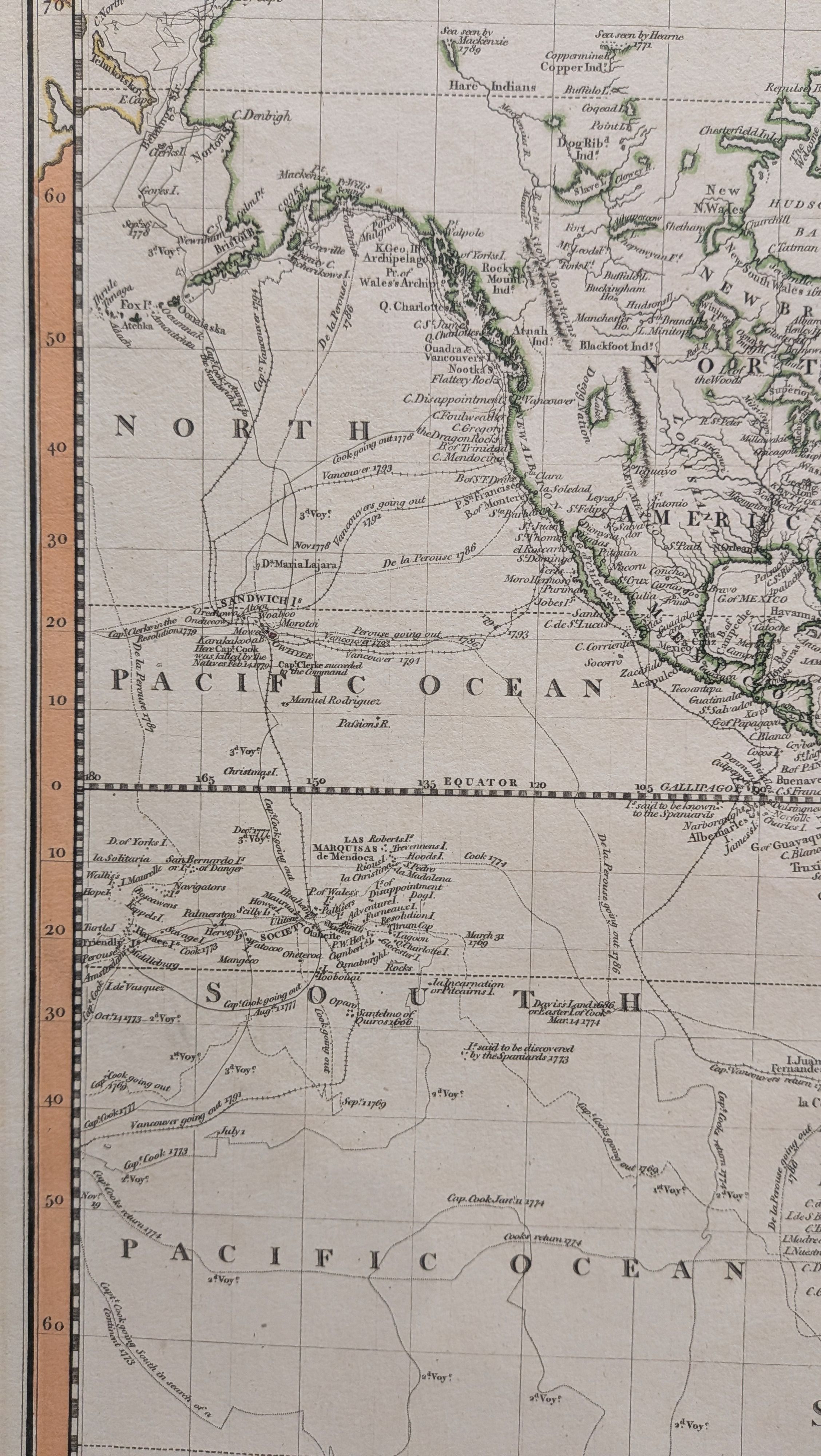 A New Map of the World on Mercator's Projection. Original antique map by John Cary. Originally pu...