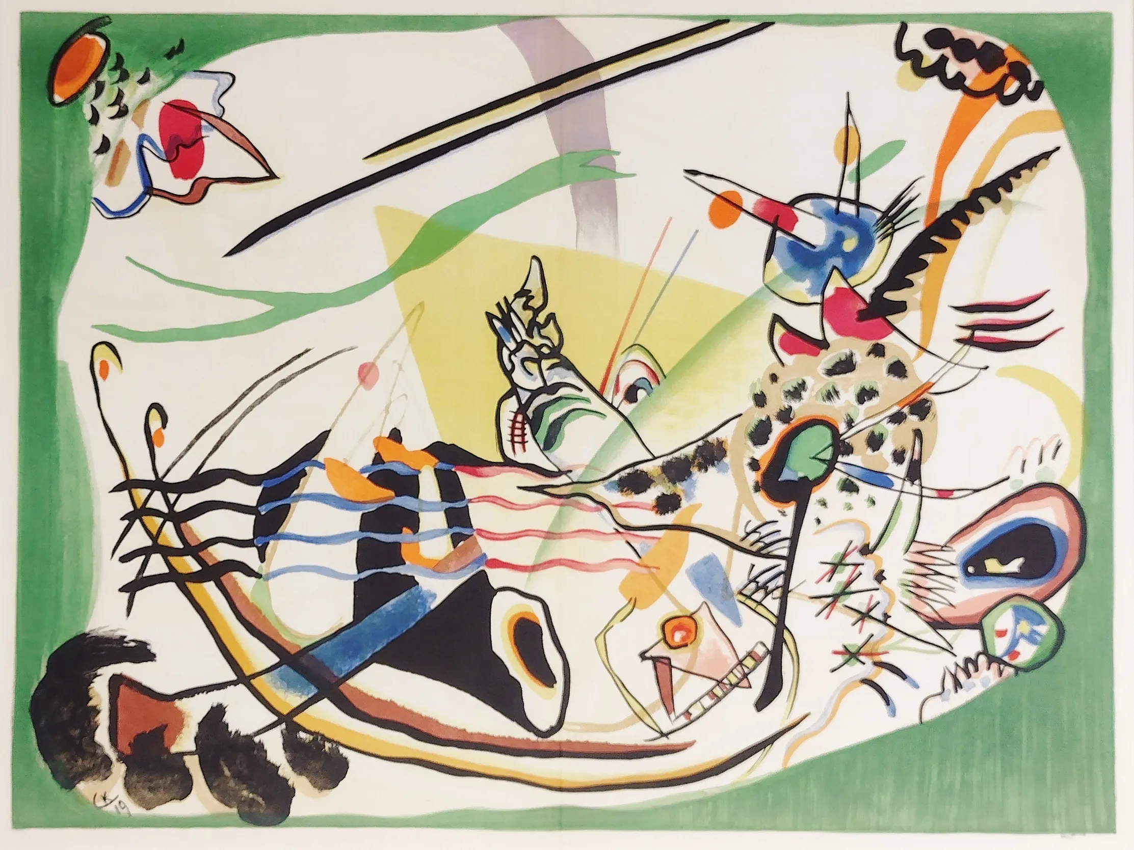 Kandinsky, Wassily - Study For Green Border. Original Lithograph