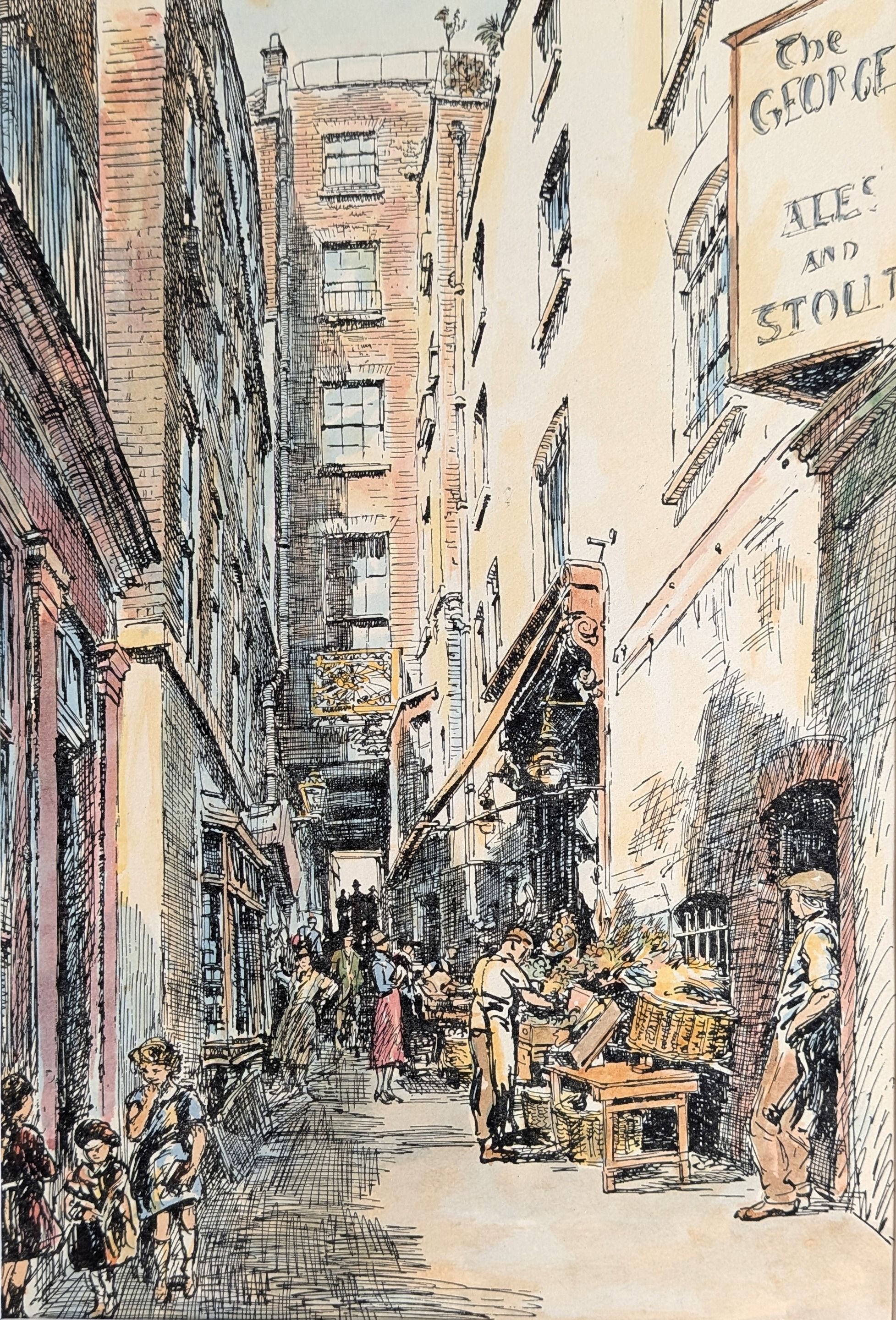 London. George Court, Strand. Hanslip Fletcher. First edition print published in 1925, with later...