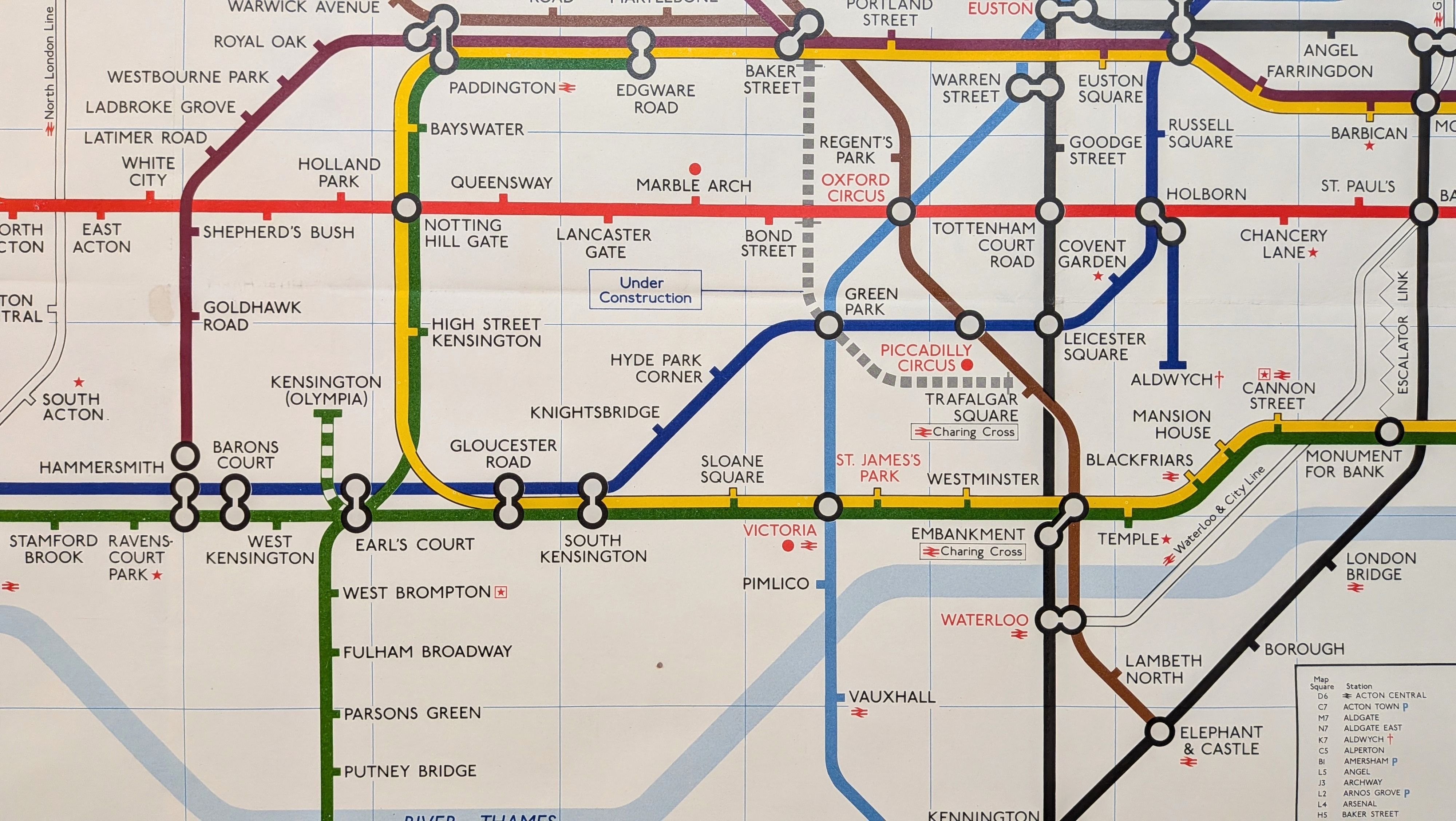 The London Underground ; Original quad map. Published July 1978