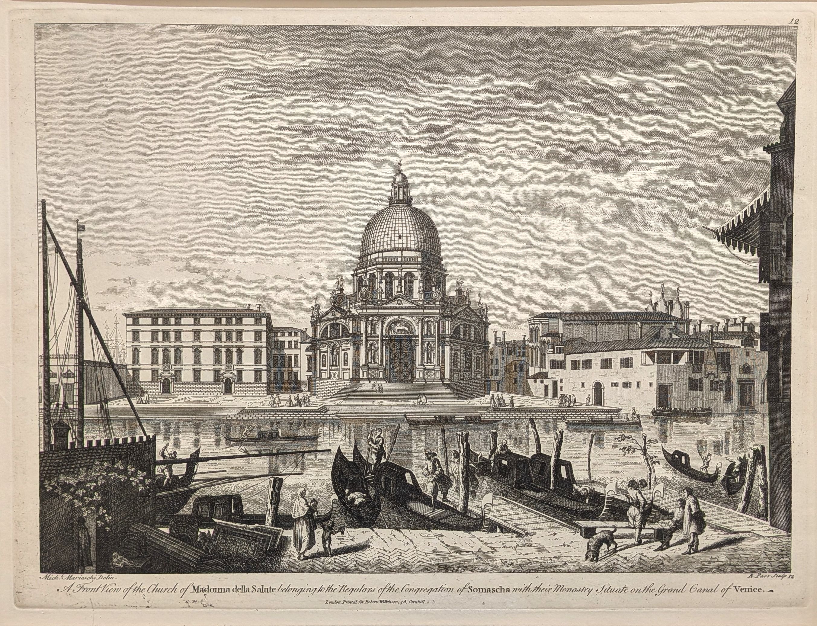 A Front View of the Church of Madonna della Salute. Original antique engraving printed by Robert ...
