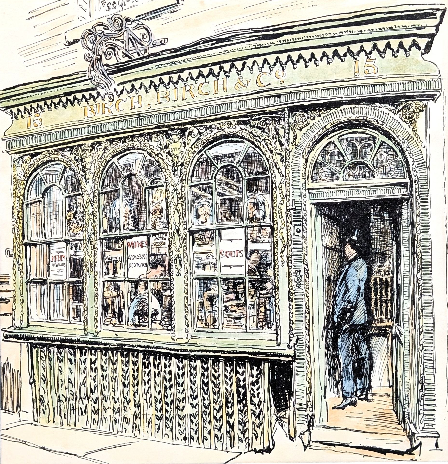 Birch's Chop House. Cornhill. London. Hanslip Fletcher. First edition print published in 1925, wi...