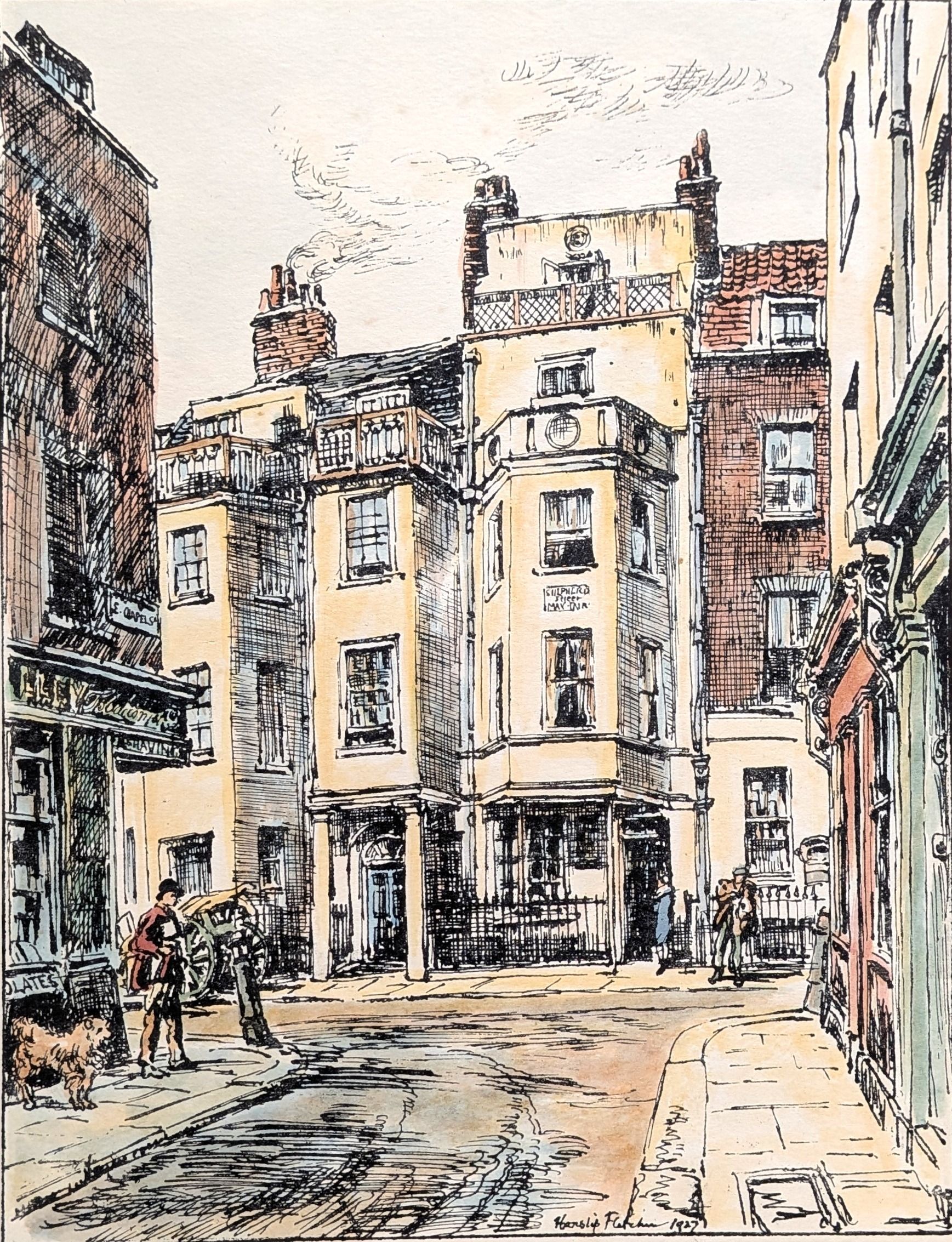 London. Shepherd Market. Shepherd Street. Hanslip Fletcher. First edition print published in 1925...
