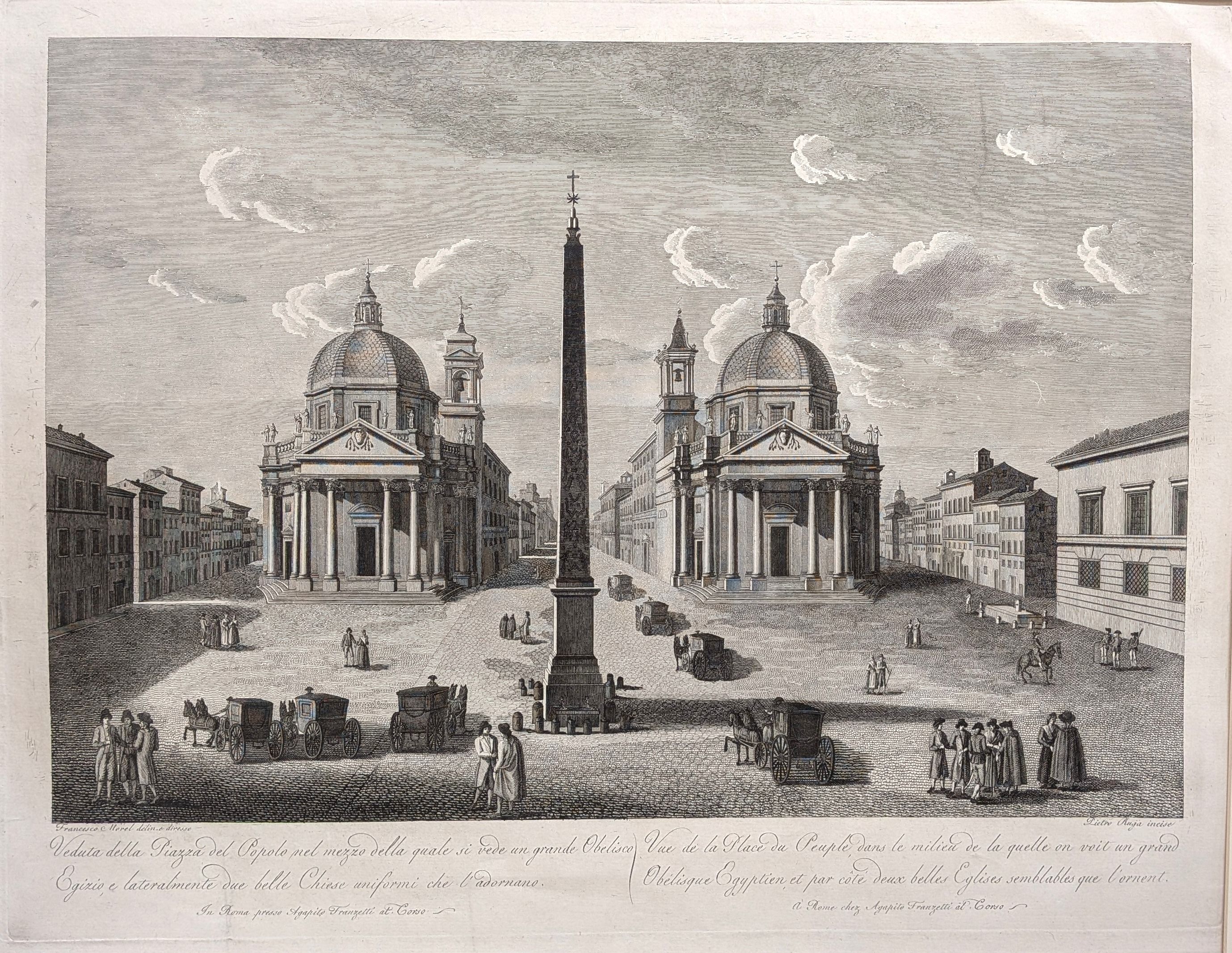 Morrelli, Francesco. Veduta tratta dalla Piazza del Popolo (View from Piazza del Popolo). Origina...