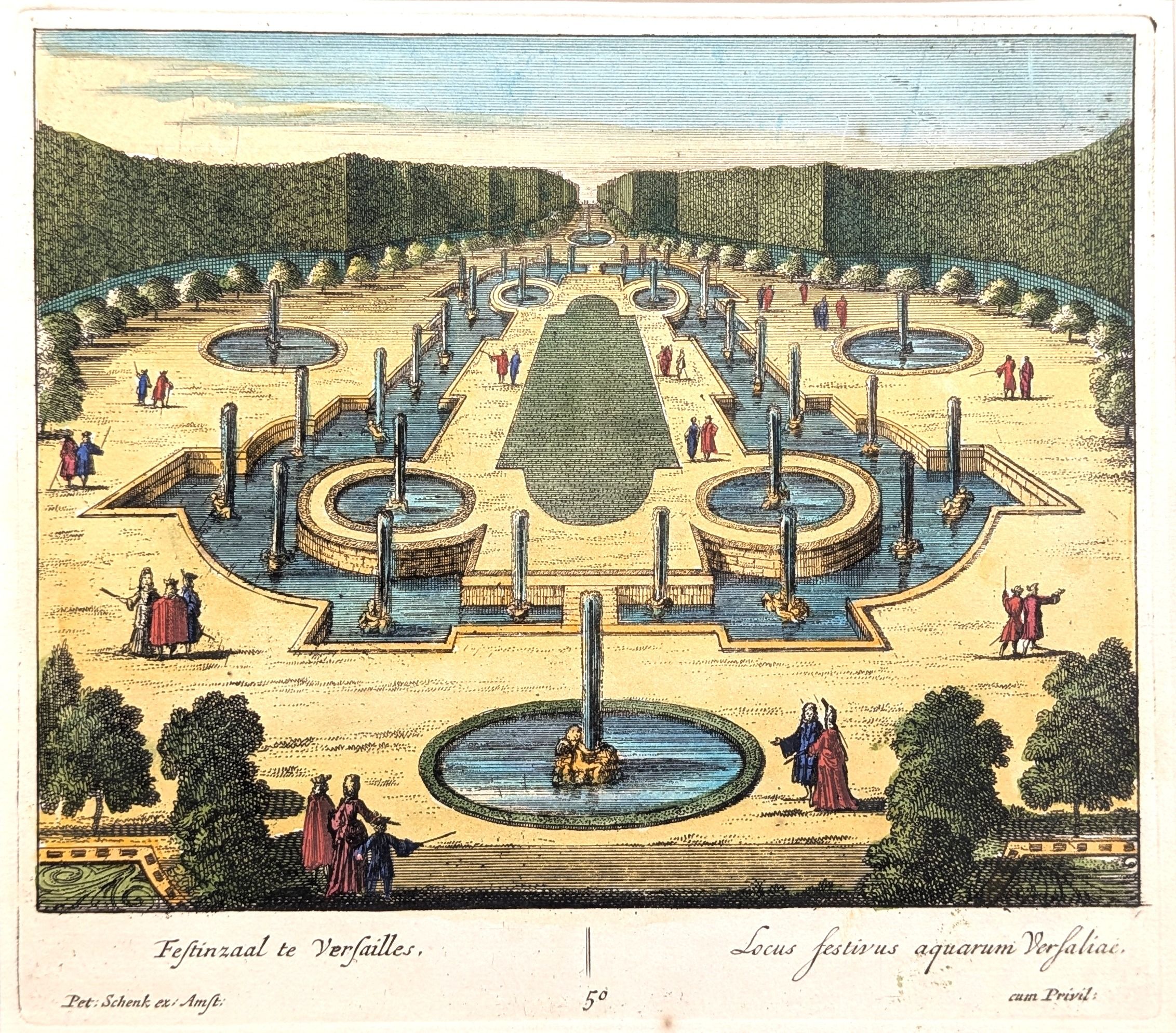 The Palace and Gardens of Versailles. Peiter Schenk 1702. Plate 50. 