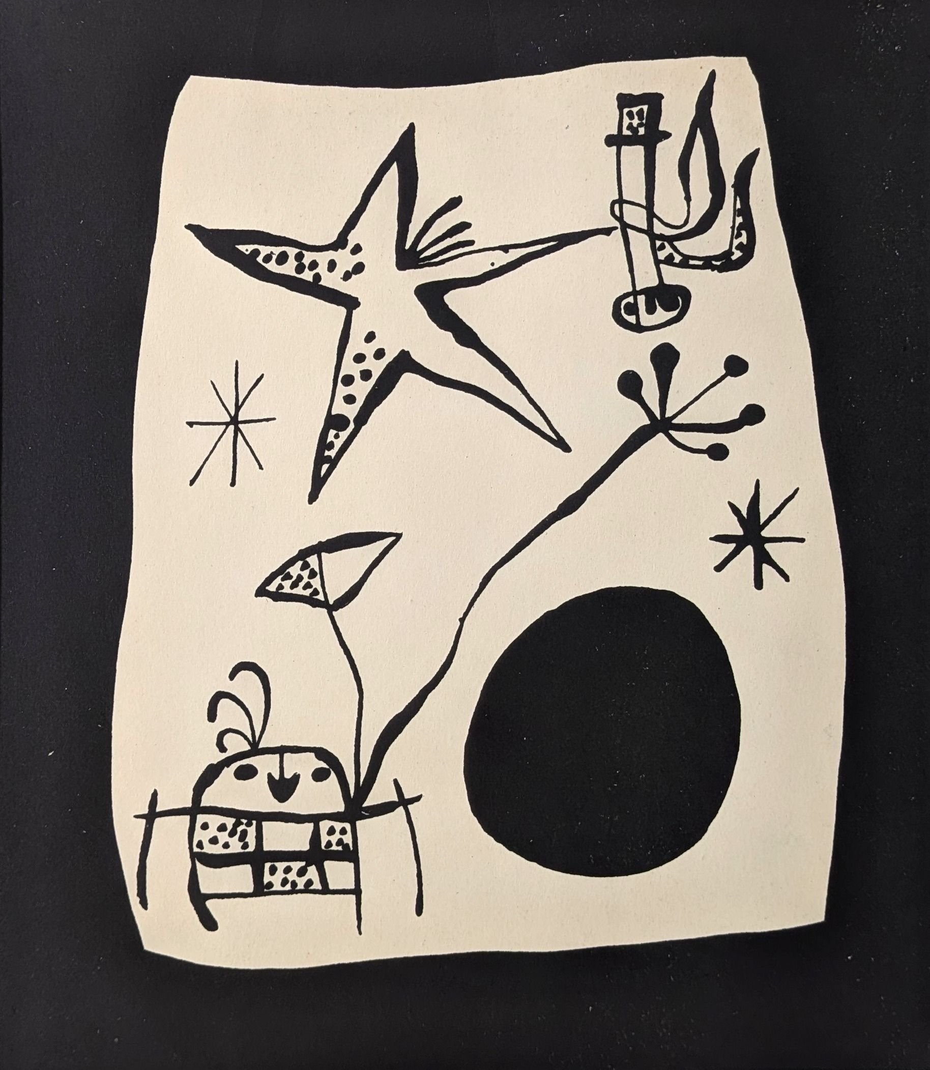Miro, Joan . Original lithographic cover (back) from the book 