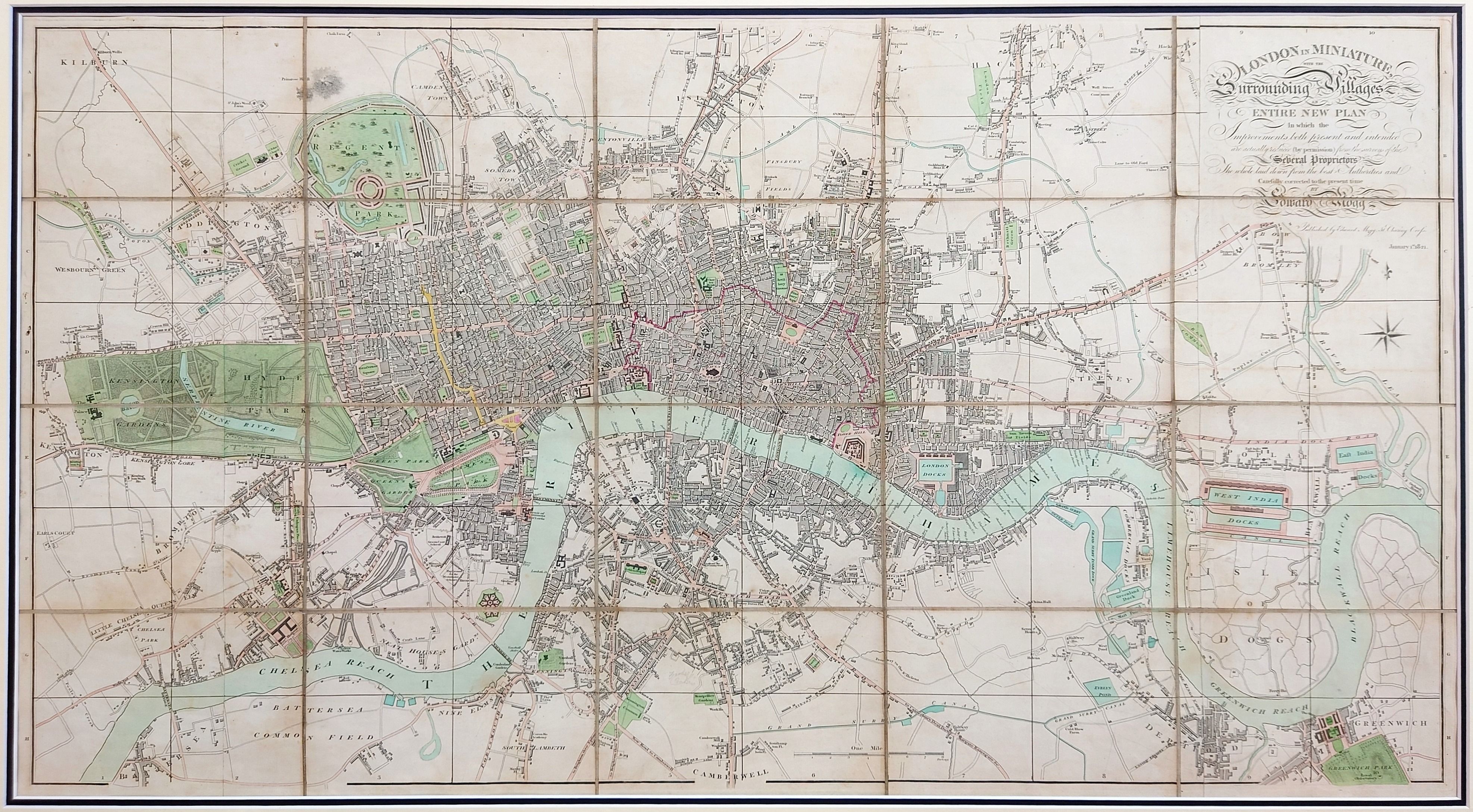 Mogg ; Edward,  London In Miniature and the Surrounding Villages, Entire New Plan. Published 1807