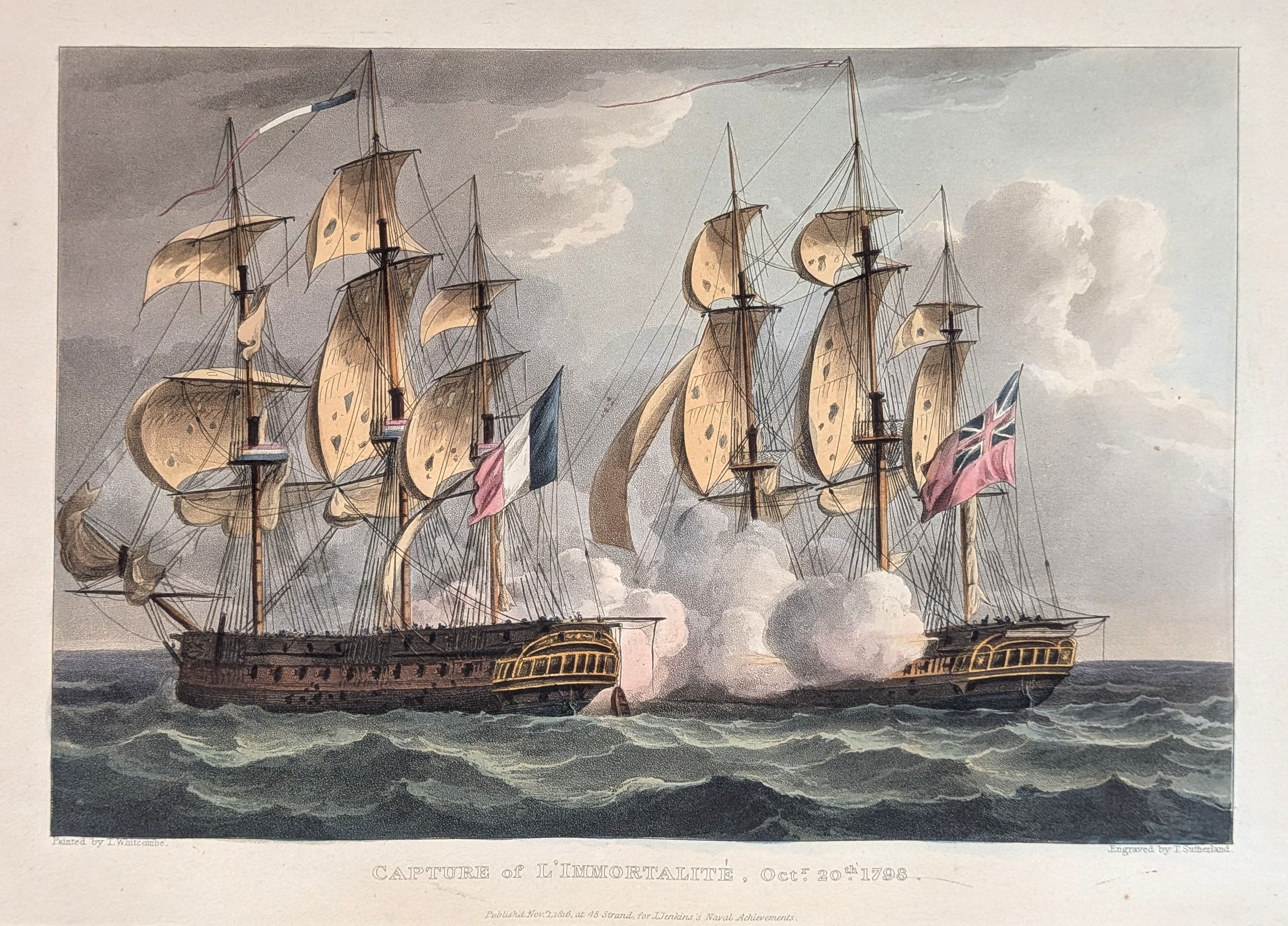 Capture of L'Immortalite, October 20, 1816.