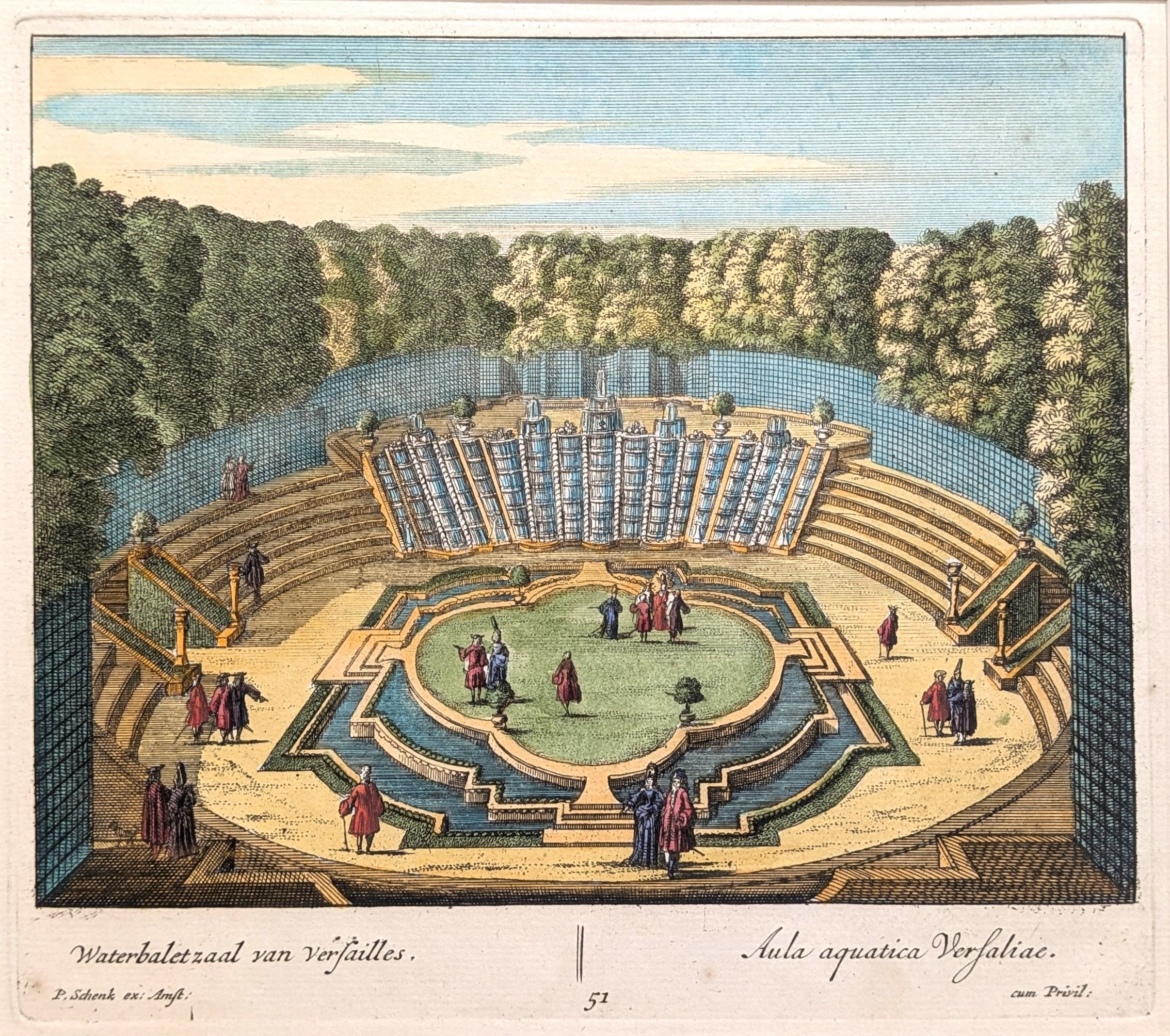 The Palace and Gardens of Versailles. Peiter Schenk 1702. Plate 51. 