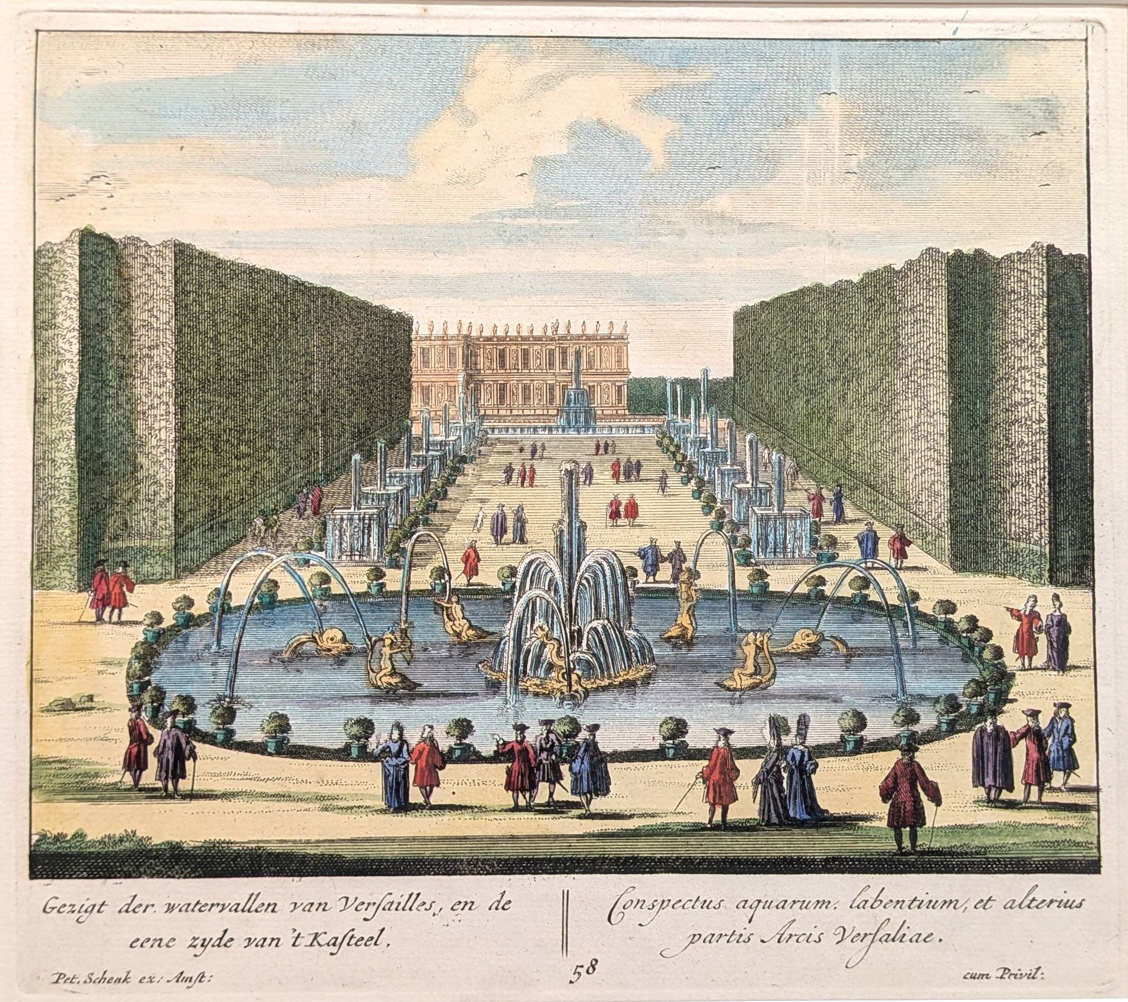 The Palace and Gardens of Versailles. Peiter Schenk 1702. Plate 58. 