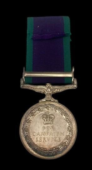 Campaign Service Medal 1962, 1 Clasp: South Arabia awarded to Private J.M. Slater, Royal Army Ord...