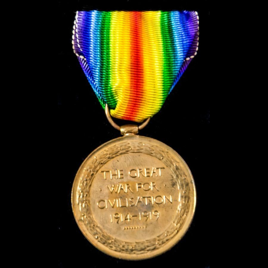 Victory Medal; (241322 PTE. S. BLIGHT. DEVON R.) who died in Mesopotamia on 13th October now bein...