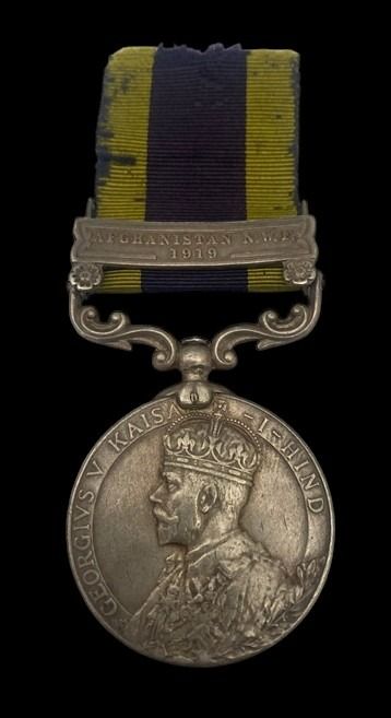 India General Service Medal 1908-1935, GVR, 1 Clasp: Afghanistan N.W.F. 1919 awarded to Driver Sa...