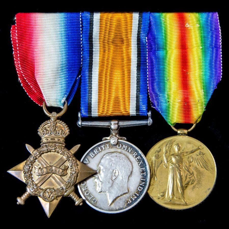 Western Front 1914-1915 Star trio awarded to Lance Corporal W.A.R. Boyce, Army Cyclist Corps who ...