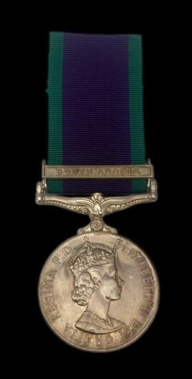 Campaign Service Medal 1962, 1 Clasp: South Arabia awarded to Private J.M. Slater, Royal Army Ord...
