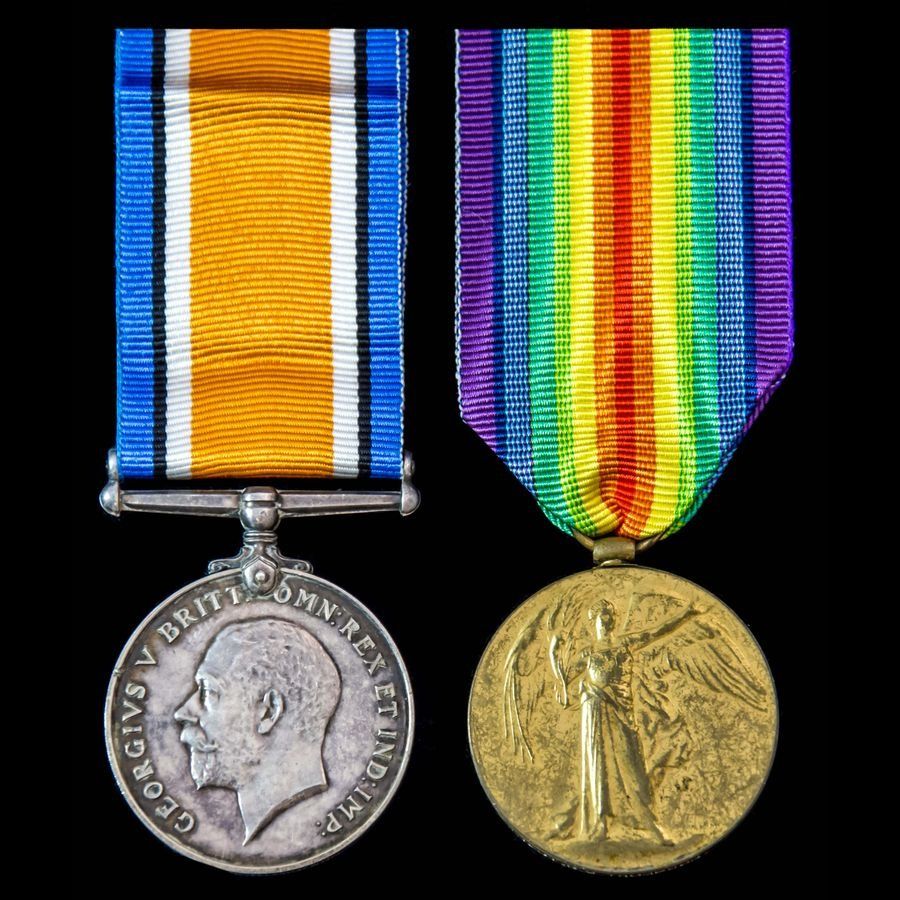 Great War Western Front Officer’s casualty pair awarded to Second Lieutenant R.S. Thompson, 18th ...