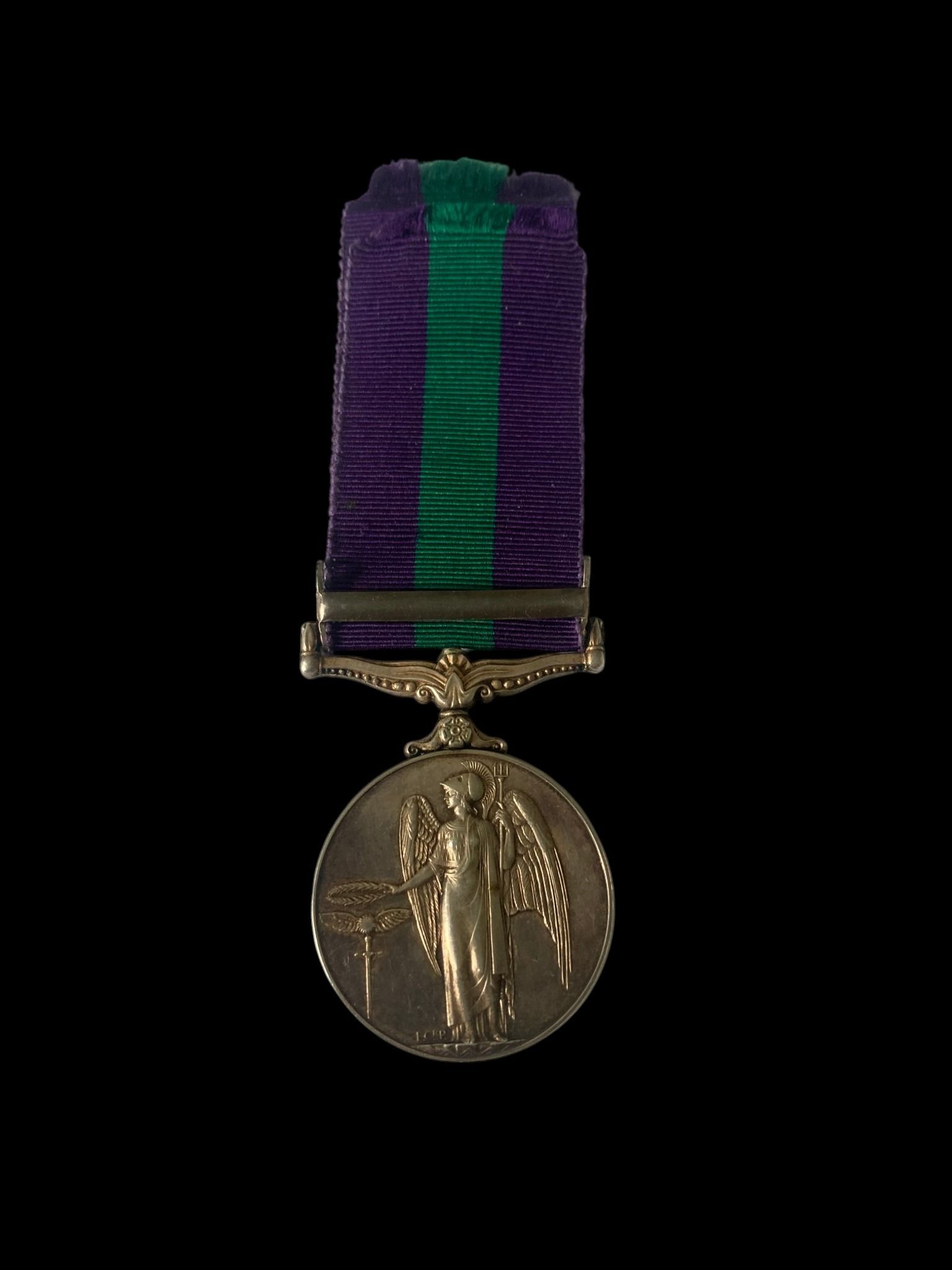 General Service Medal 1918-1962, GVIR 2nd type bust, 1 Clasp: Malaya awarded to Private E. Gray, ...