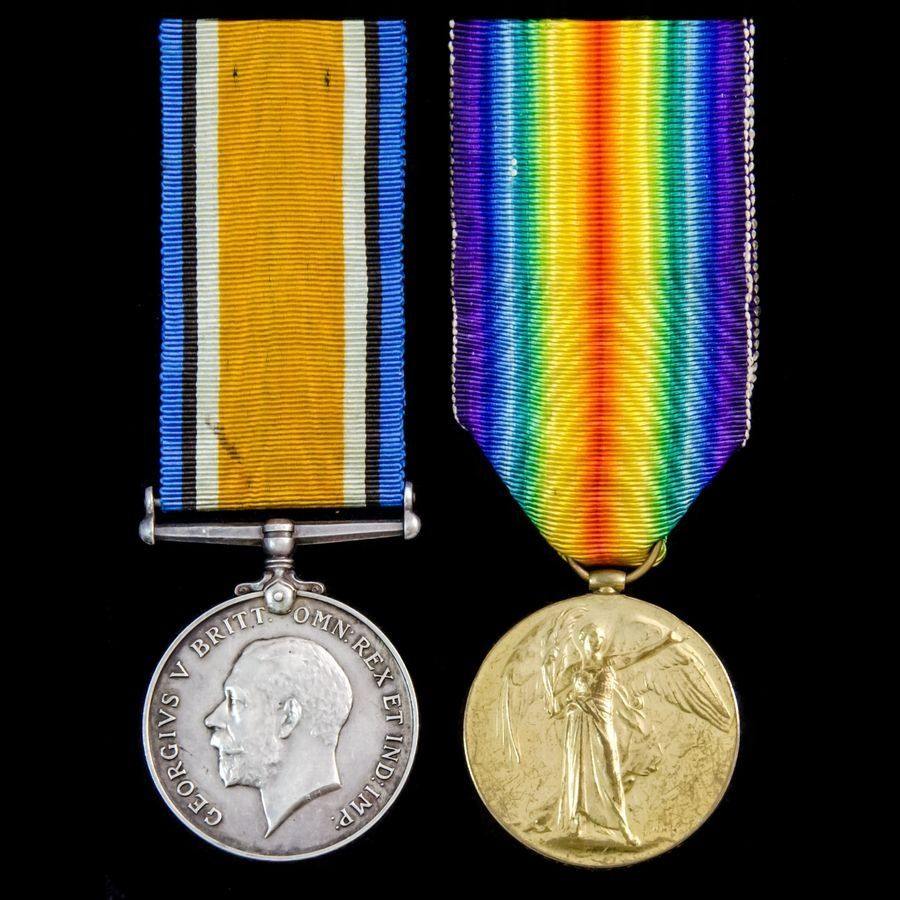 Officer’s Western Front casualty pair to one of two men, the first Second Lieutenant Charles Pasc...