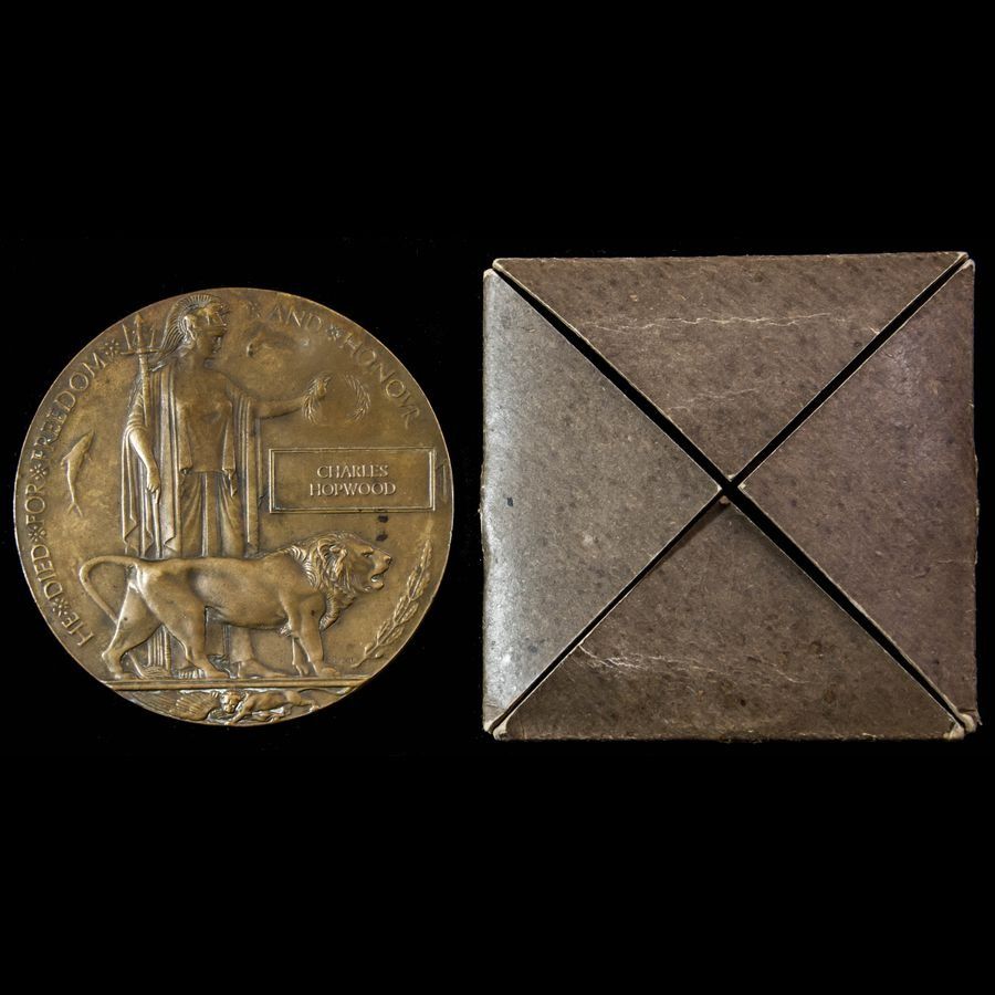 Military Medal recipients Great War Memorial Plaque awarded to Sergeant C. Hopwood, 1st Battalion...